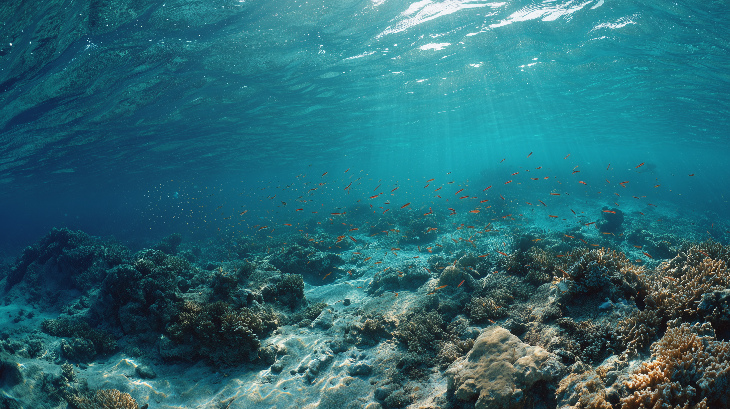 Deep-sea creatures with bioluminescence